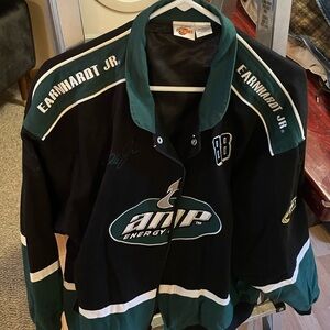 Dale Earnhardt AMP NASCAR jacket. Black and green. Size XL